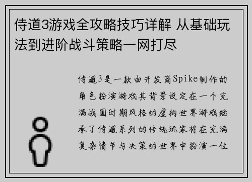 侍道3游戏全攻略技巧详解 从基础玩法到进阶战斗策略一网打尽